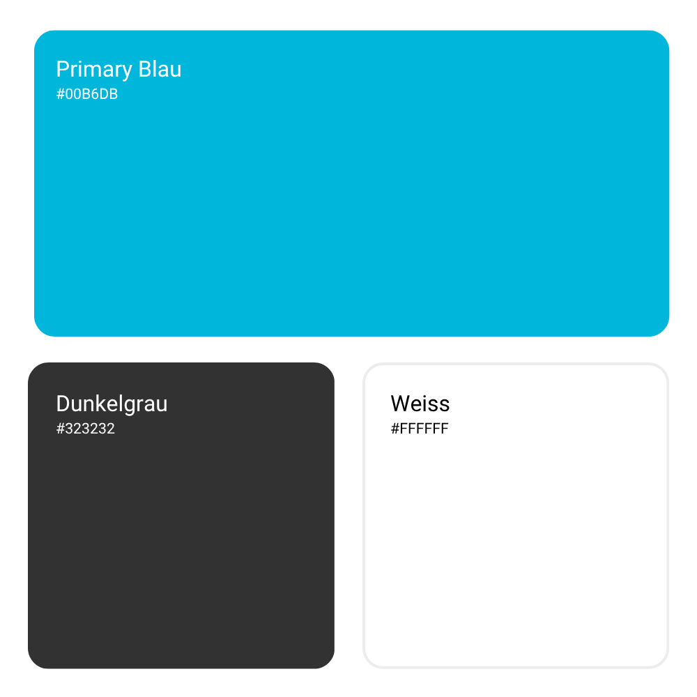 farbpalette hellblau, dunkelgrau und weiss