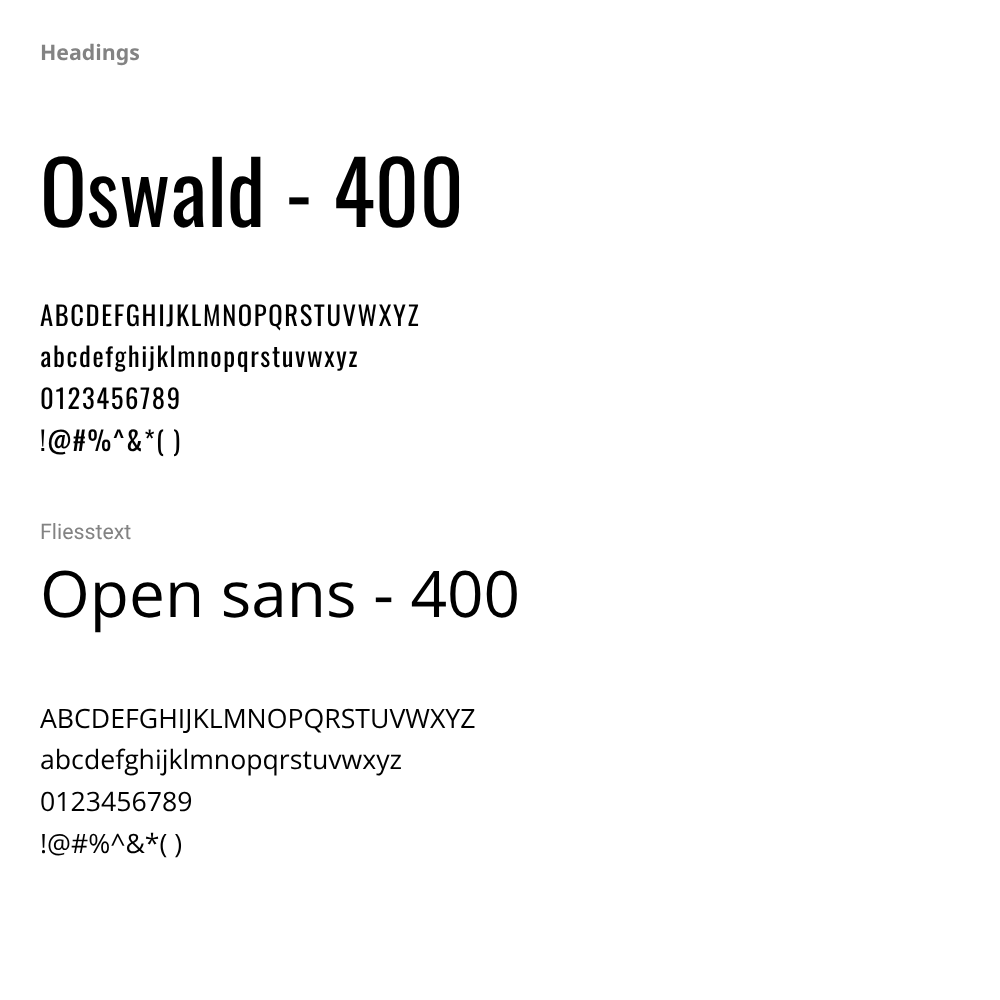 font ansicht oswald mit abc und zahlen